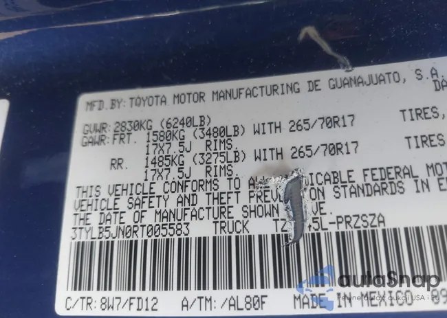 3TYLB5JN0RT005583: 44022641