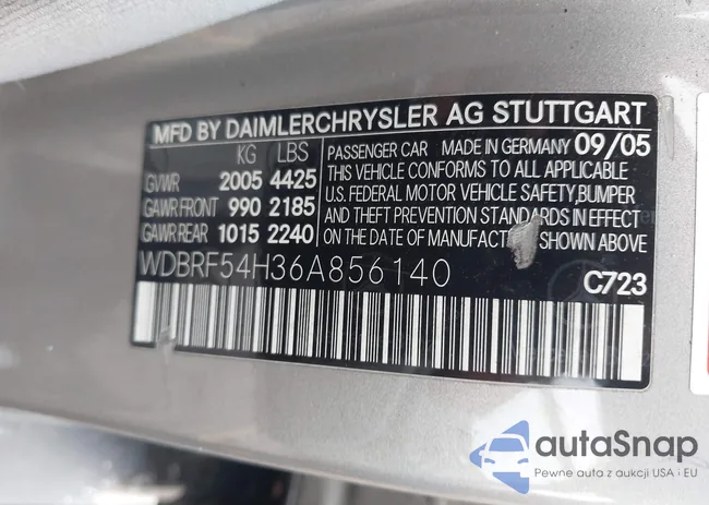 WDBRF54H36A856140: 44022734