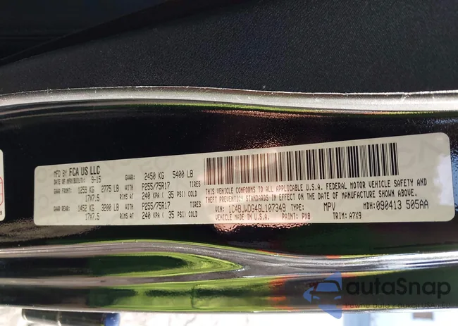 1C4BJWDG4GL107349: 44022965