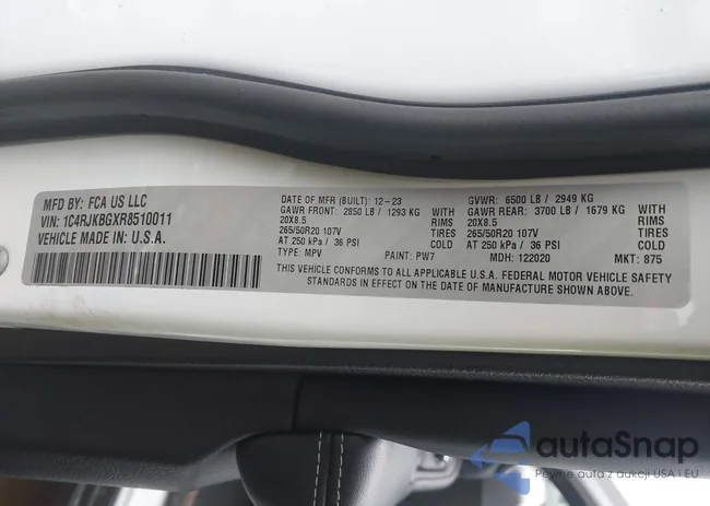 1C4RJKBGXR8510011: 44023072