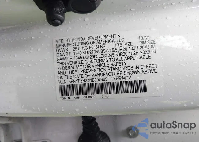 5FNYF5H33NB007465: 44023150