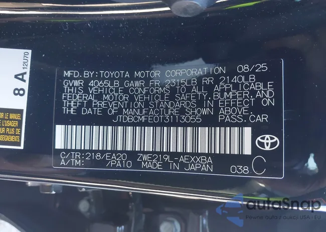 JTDBCMFE0T3113055: 44022453