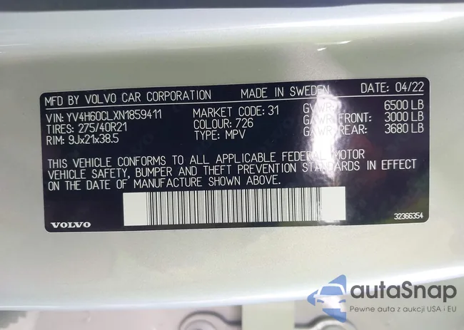 YV4H60CLXN1859411: 44023651