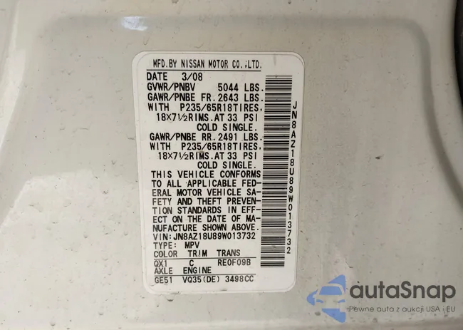 JN8AZ18U89W013732: 44023737