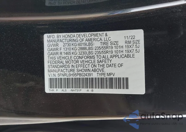 5FNRL6H95PB024391: 44023773