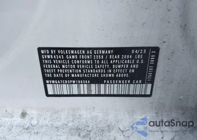 WVWGA7CD3PW196364: 44023791