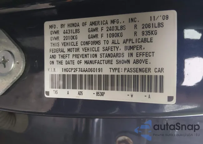 1HGCP2F74AA060191: 44023901