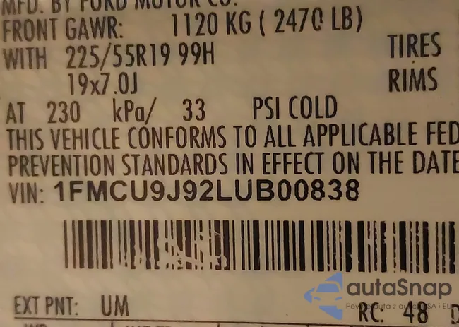 1FMCU9J92LUB00838: 44023949