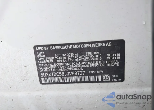 5UXKT0C58J0V99737: 44023973