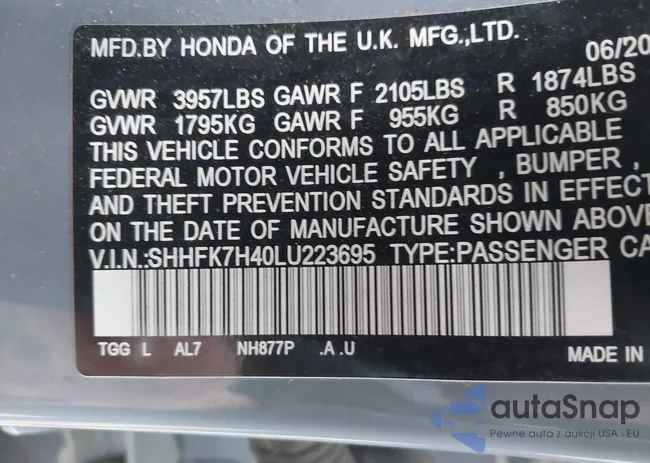 SHHFK7H40LU223695: 44024017