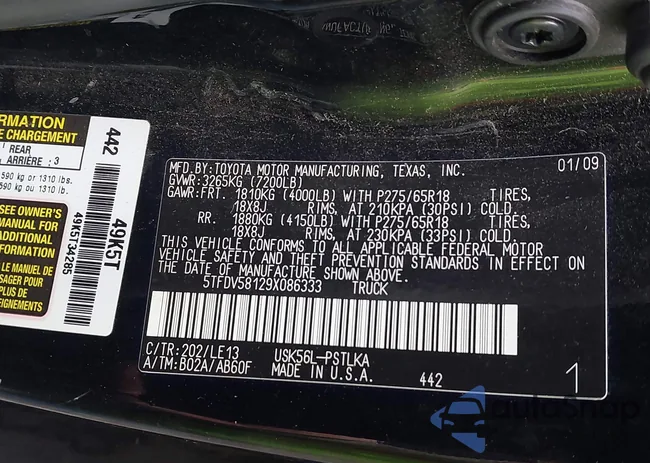 5TFDV58129X086333: 44024157