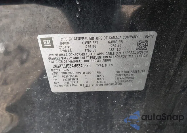 2GKFLUE34H6340626: 44024190