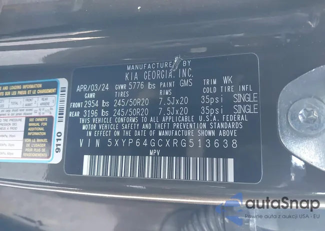 5XYP64GCXRG513638: 44023461