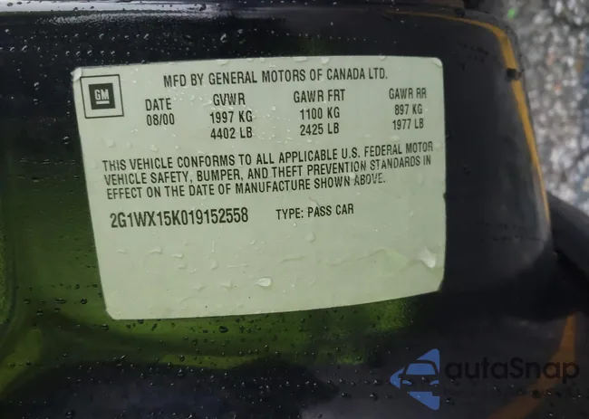 2G1WX15K019152558: 44023467