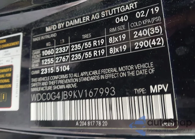 WDC0G4JB9KV167993: 44023478