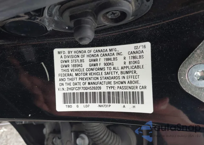 2HGFC2F70GH539209: 44023533