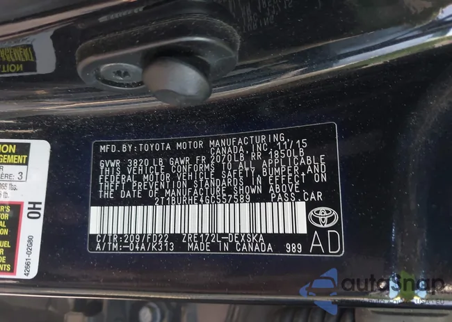 2T1BURHE4GC557589: 44023583