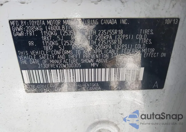 2T3DFREV2DW100305: 44024809