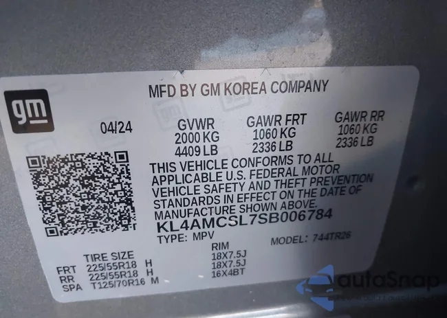 KL4AMCSL7SB006784: 44024850