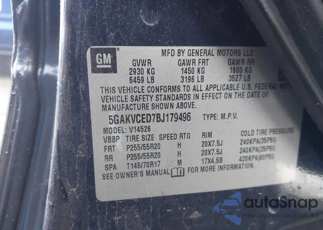 5GAKVCED7BJ179496: 44024880