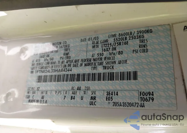 1FTNE24L33HA84344: 44024893