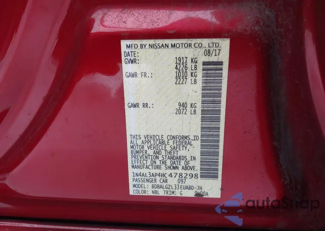 1N4AL3AP4HC478298: 44025120