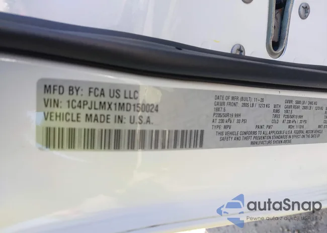 1C4PJLMX1MD150024: 44025163