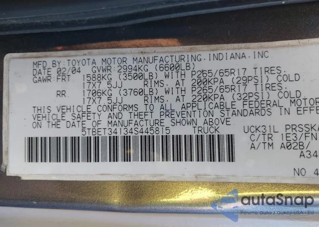 5TBET34134S445815: 44024423