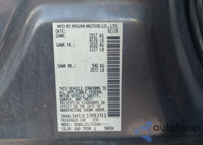 1N4AL3AP1JC198201: 44024546