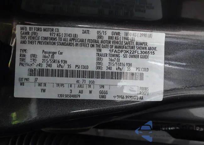 1FADP3K22FL306515: 44024603