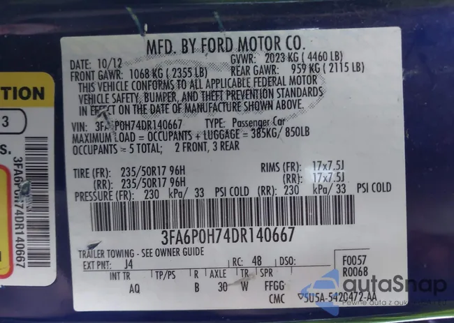 3FA6P0H74DR140667: 44024620