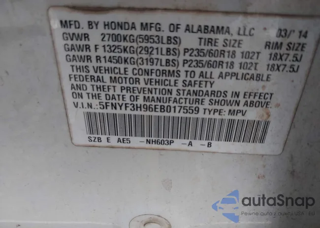 5FNYF3H96EB017559: 44024633