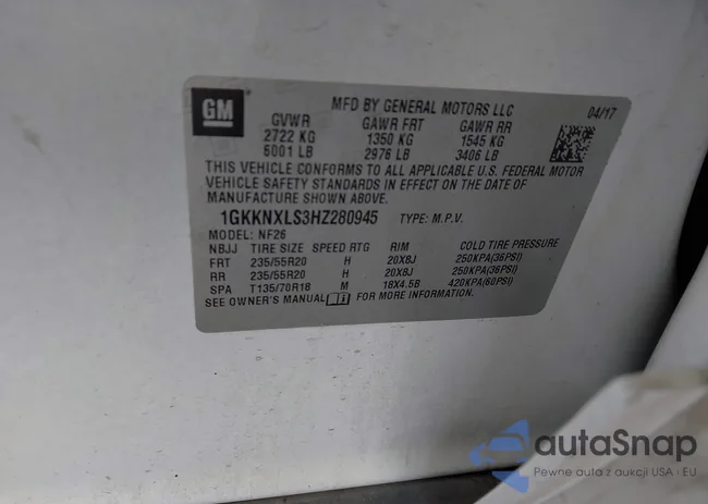 1GKKNXLS3HZ280945: 44025690