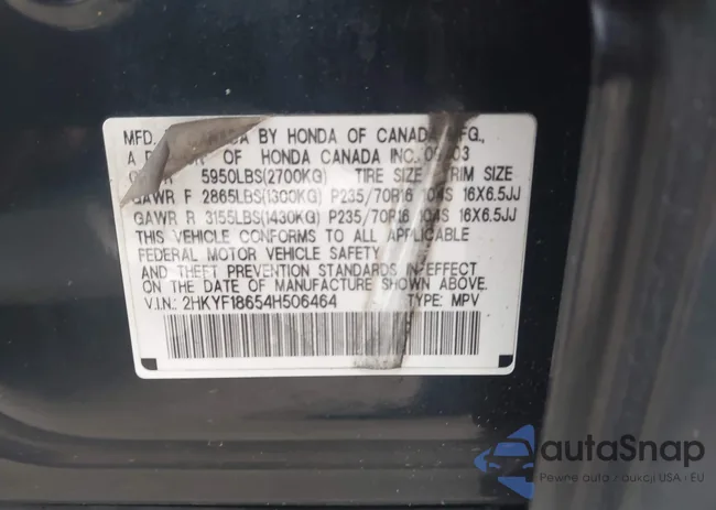 2HKYF18654H506464: 44025790