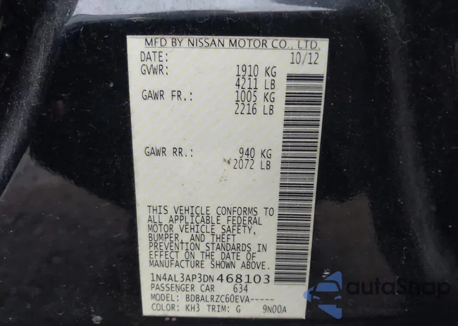 1N4AL3AP3DN468103: 44025867