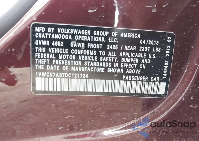 1VWCN7A37DC121724: 44025894