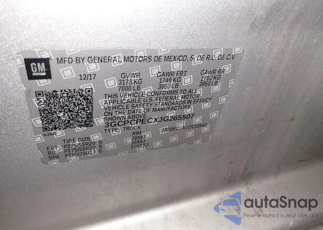 3GCPCPECXJG265507: 44026059