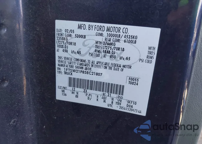 1FTSW21P85EC21807: 44026207