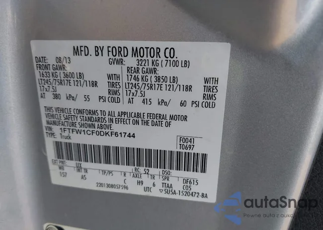 1FTFW1CF0DKF61744: 44025385