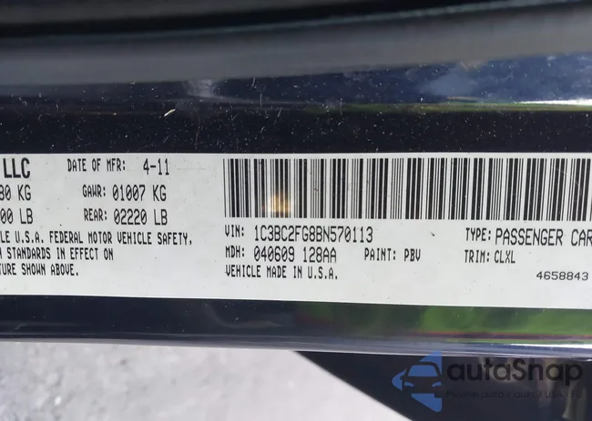 1C3BC2FG8BN570113: 44025397