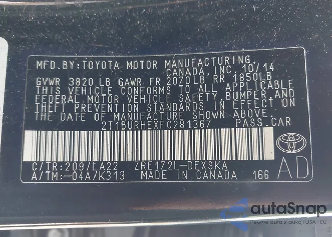 2T1BURHEXFC281367: 44025472