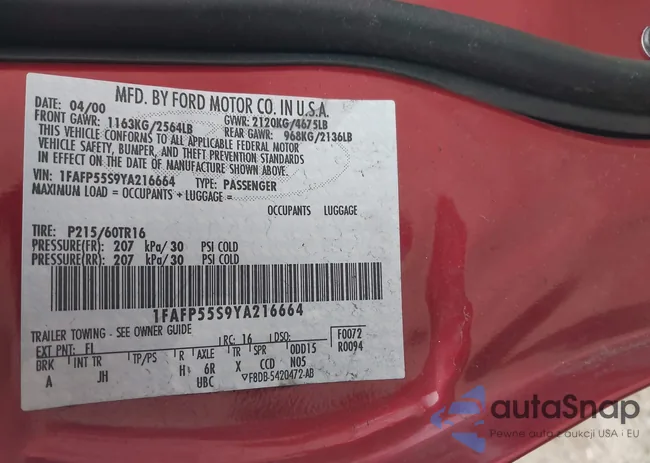 1FAFP55S9YA216664: 44026870