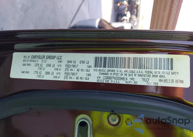 1C6RR6FPXDS594814: 44027126