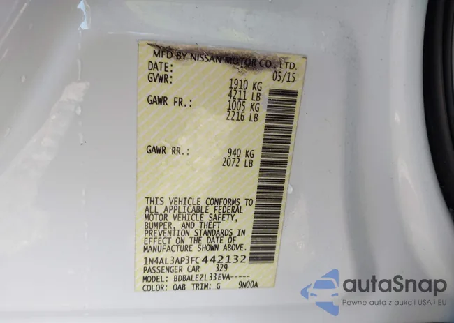 1N4AL3AP3FC442132: 44026265