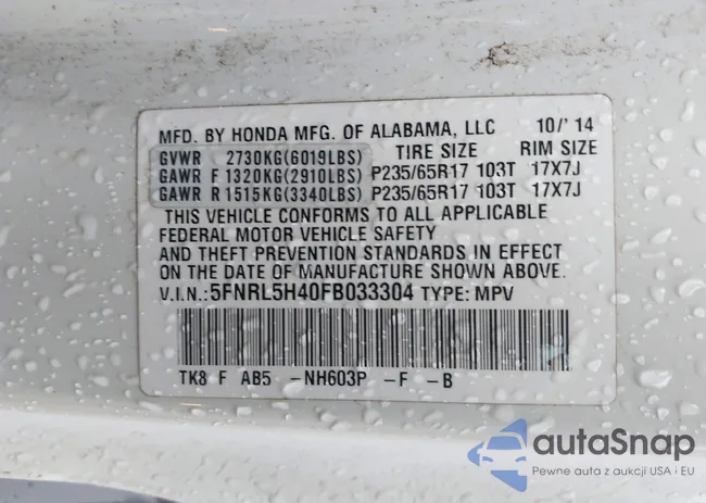 5FNRL5H40FB033304: 44026514