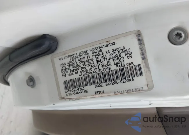 4T1BG22KXXU904399: 44027833