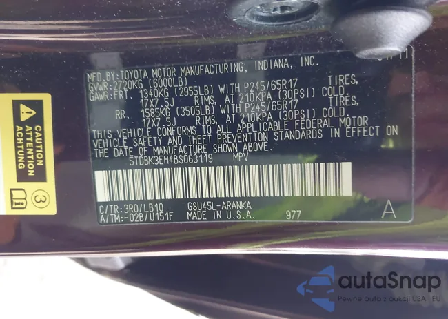 5TDBK3EH4BS063119: 44027920