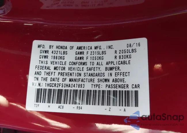 1HGCR2F50HA047893: 44027941