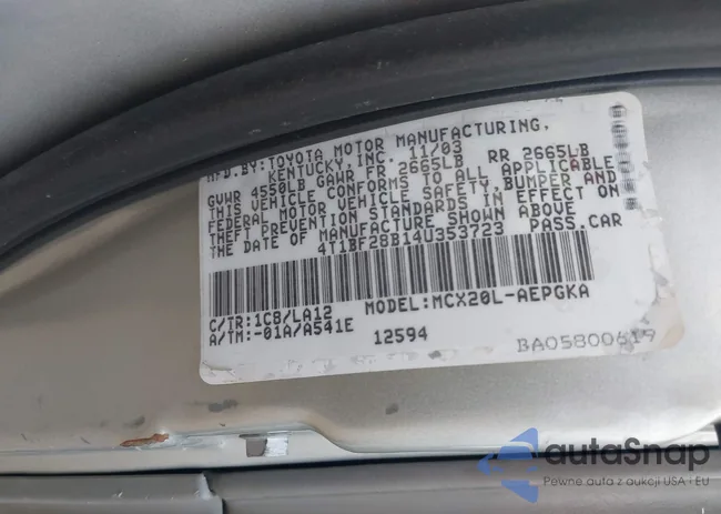 4T1BF28B14U353723: 44028044