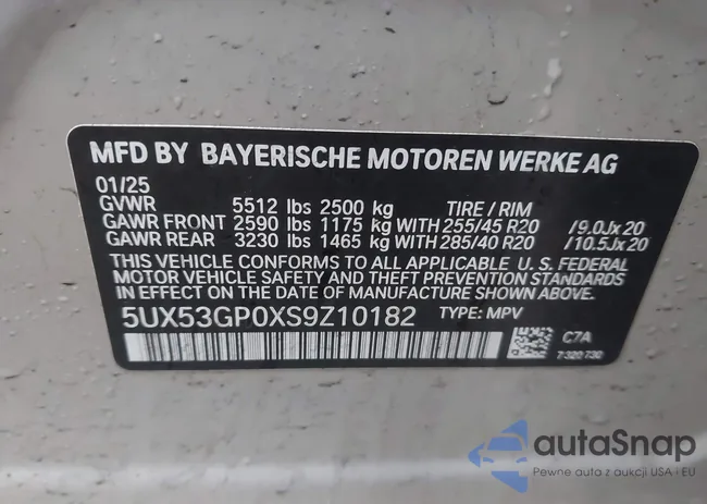 5UX53GP0XS9Z10182: 44028100